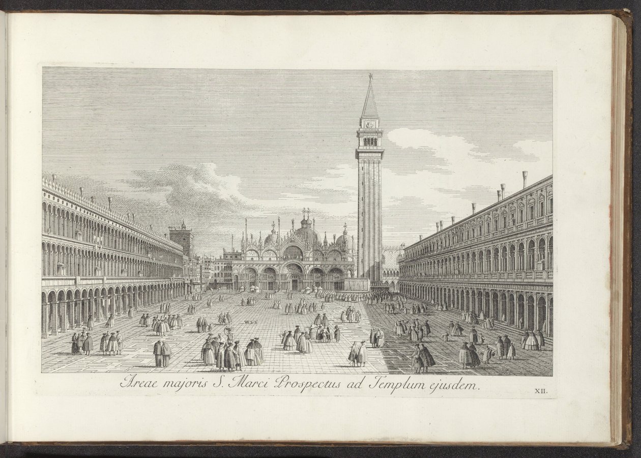 Gezicht op het San Marcoplein en de San Marco te Venetië von Antonio Visentini