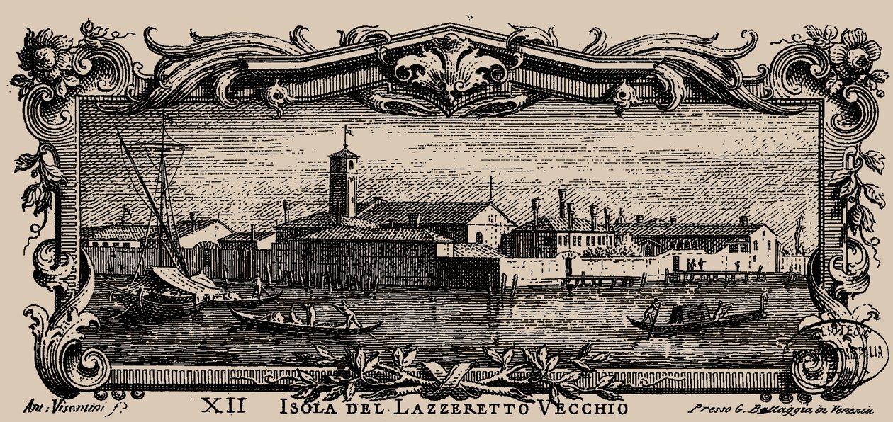 Isolario veneto, XII. Isola del Lazzaretto Vecchio, 1777 von Antonio Visentini