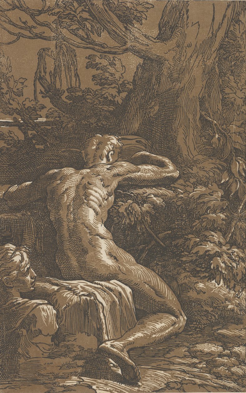 Sitzender Mann von hinten gesehen, Narziss, ca. 1527-30 von Antonio da Trento