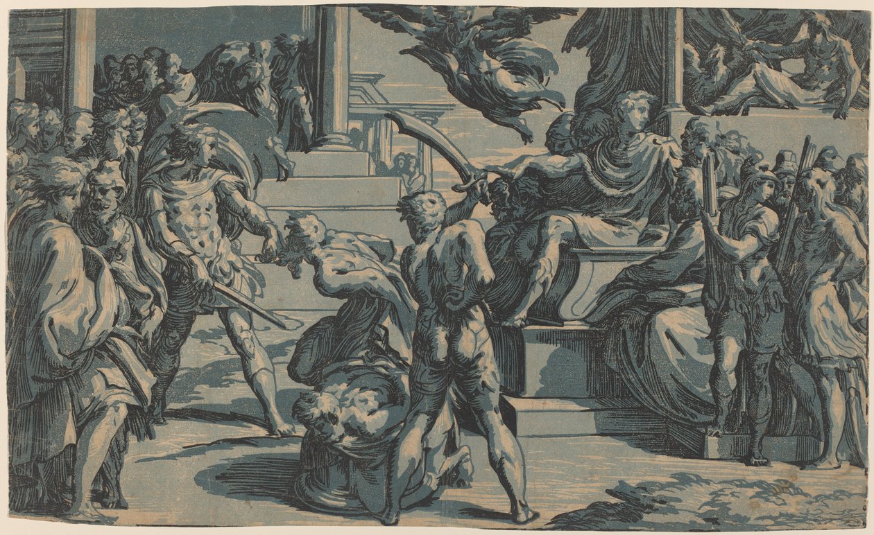 Das Martyrium der Heiligen Peter und Paul, um 1530 von Antonio da Trento