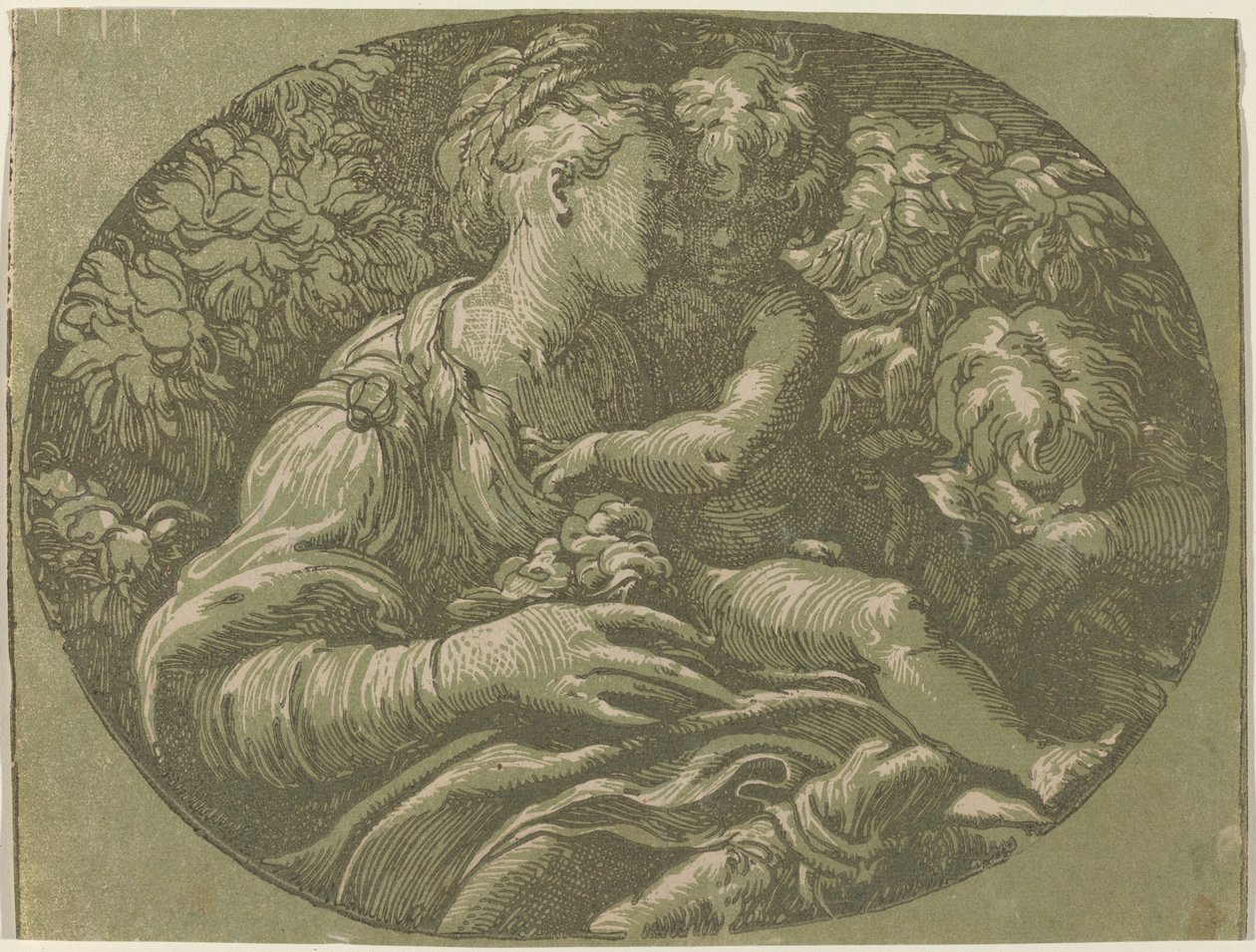 Die Jungfrau mit der Rose von Antonio da Trento after Parmigianino