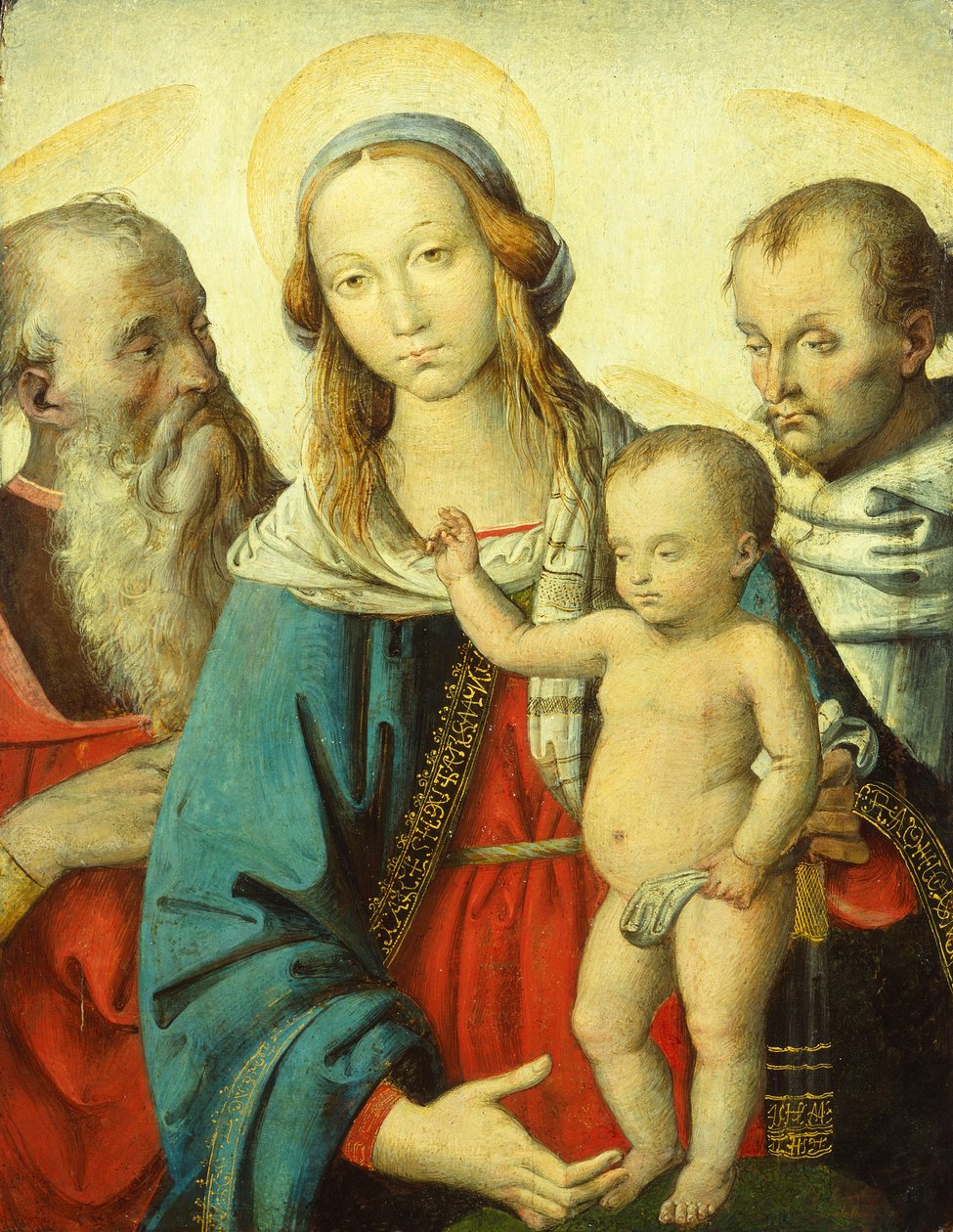 Die Madonna mit Kind und den Heiligen Hieronymus und Franziskus von Antonio del Massaro da Viterbo