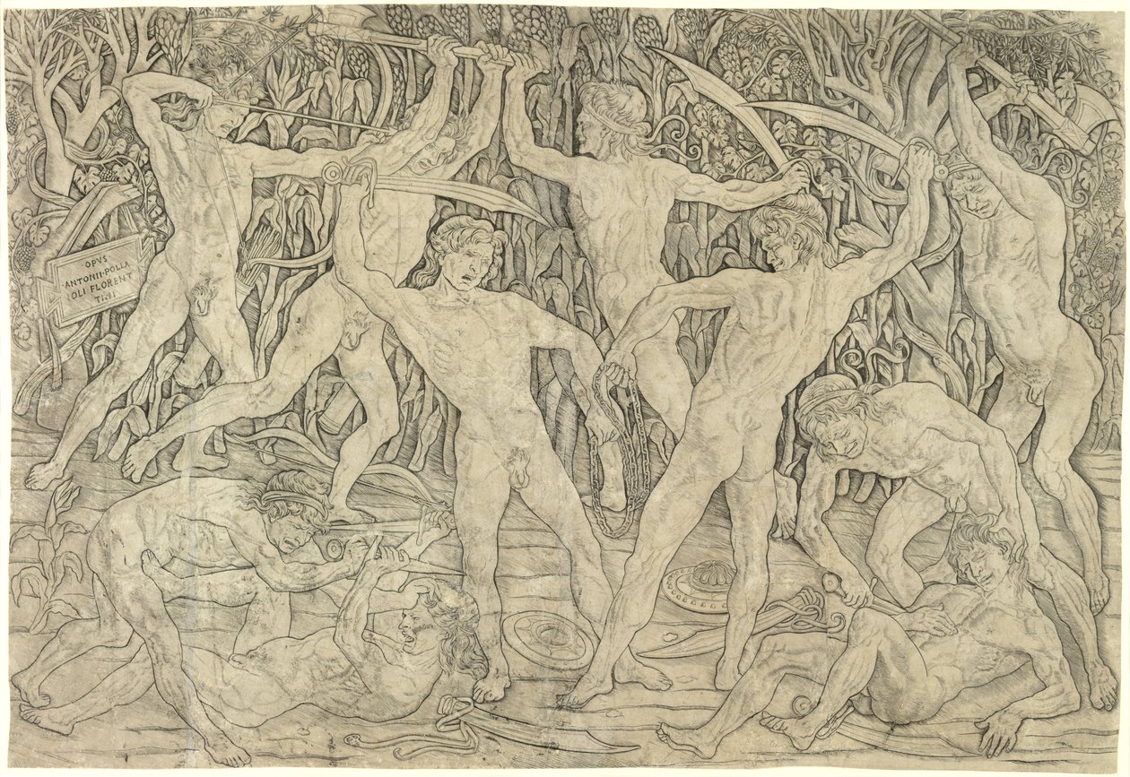 Schlacht der Nackten von Antonio del Pollaiolo