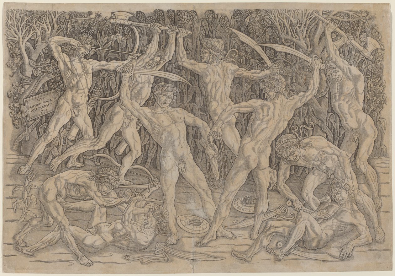 Schlacht der Nackten von Antonio Pollaiuolo