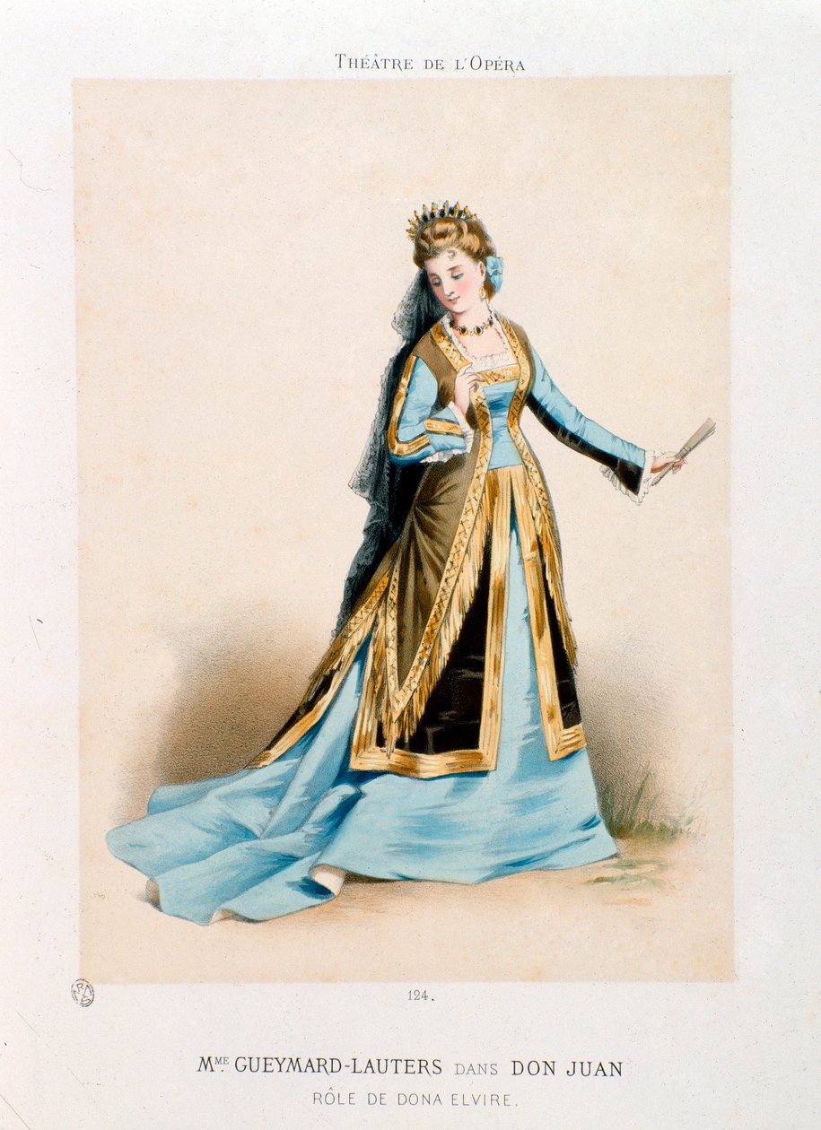 Sängerin Pauline Lauters-Gueymard als Dona Elvira in Mozarts Oper Don Giovanni (Don Juan) von Antony Paul Emile Morlon