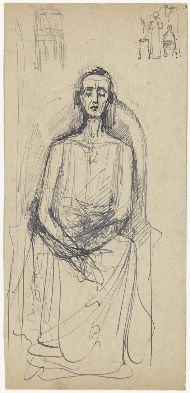 Sitzende Figur mit gesenkten Augen von Antoon Derkinderen
