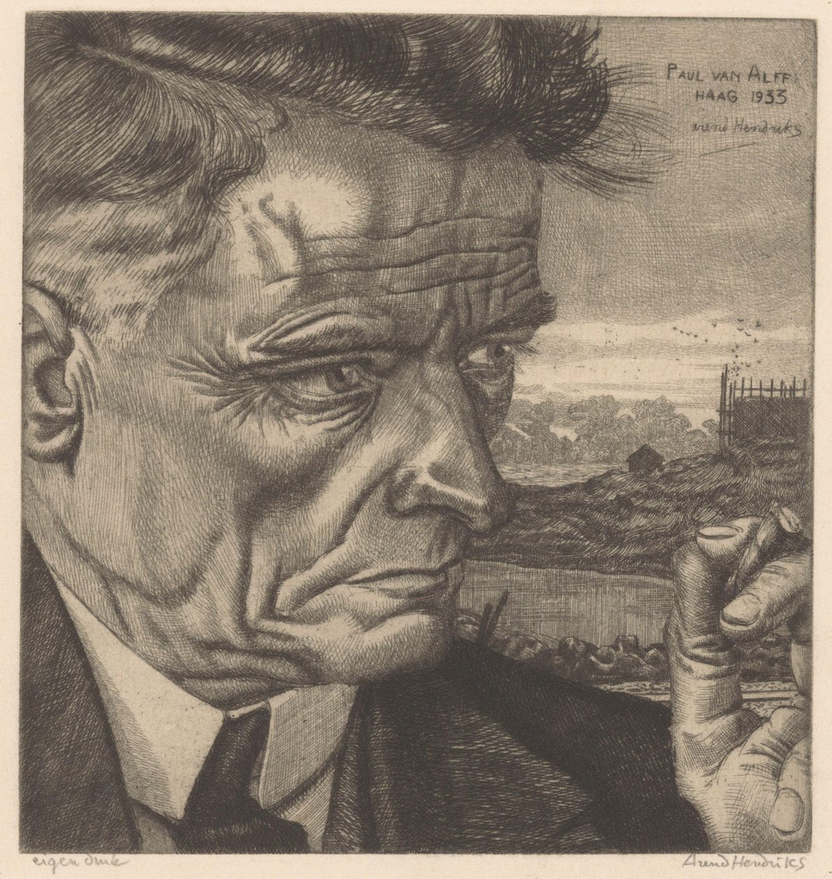 Porträt von Paul van Alff von Arend Hendriks (signed by artist)