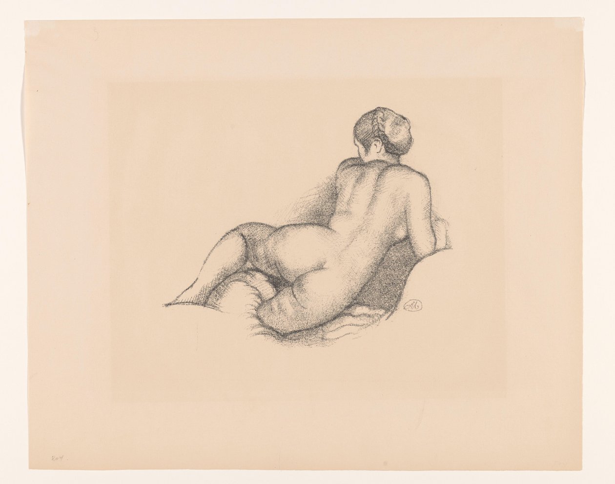 Weiblicher Akt, von hinten gesehen von Aristide Maillol