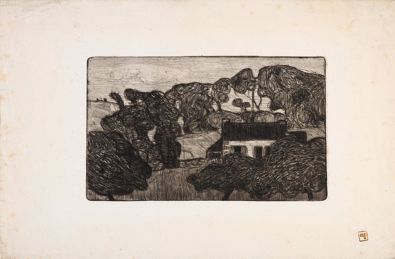 Bauernhof umgeben von Bäumen von Armand Séguin