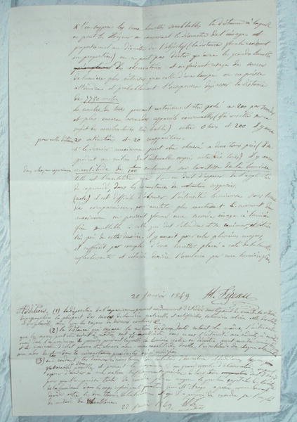 Brief, der Fizeaus Experimente zur Bestimmung der Lichtgeschwindigkeit beschreibt von Armand Hippolyte Louis Fizeau
