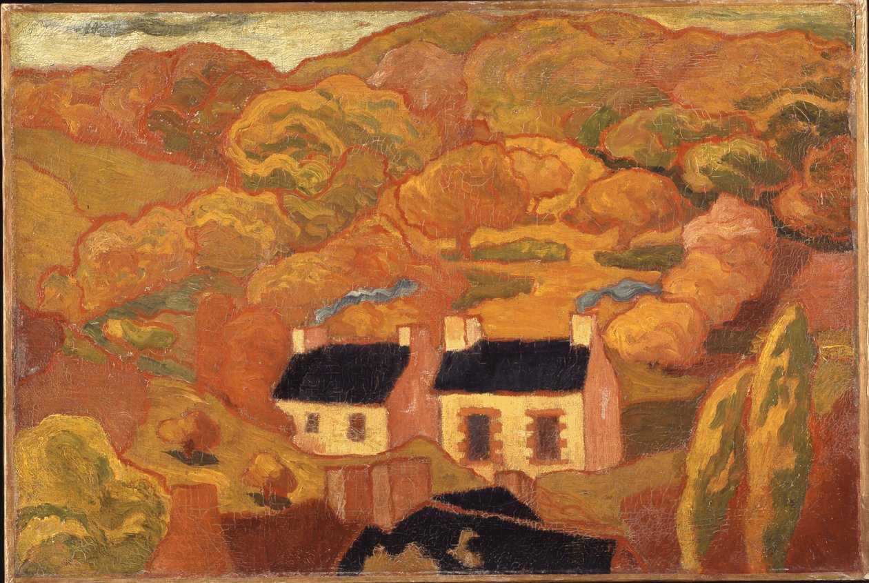 Zwei strohgedeckte Hütten (Les deux chaumières) ca. 1893-94 von Armand Séguin