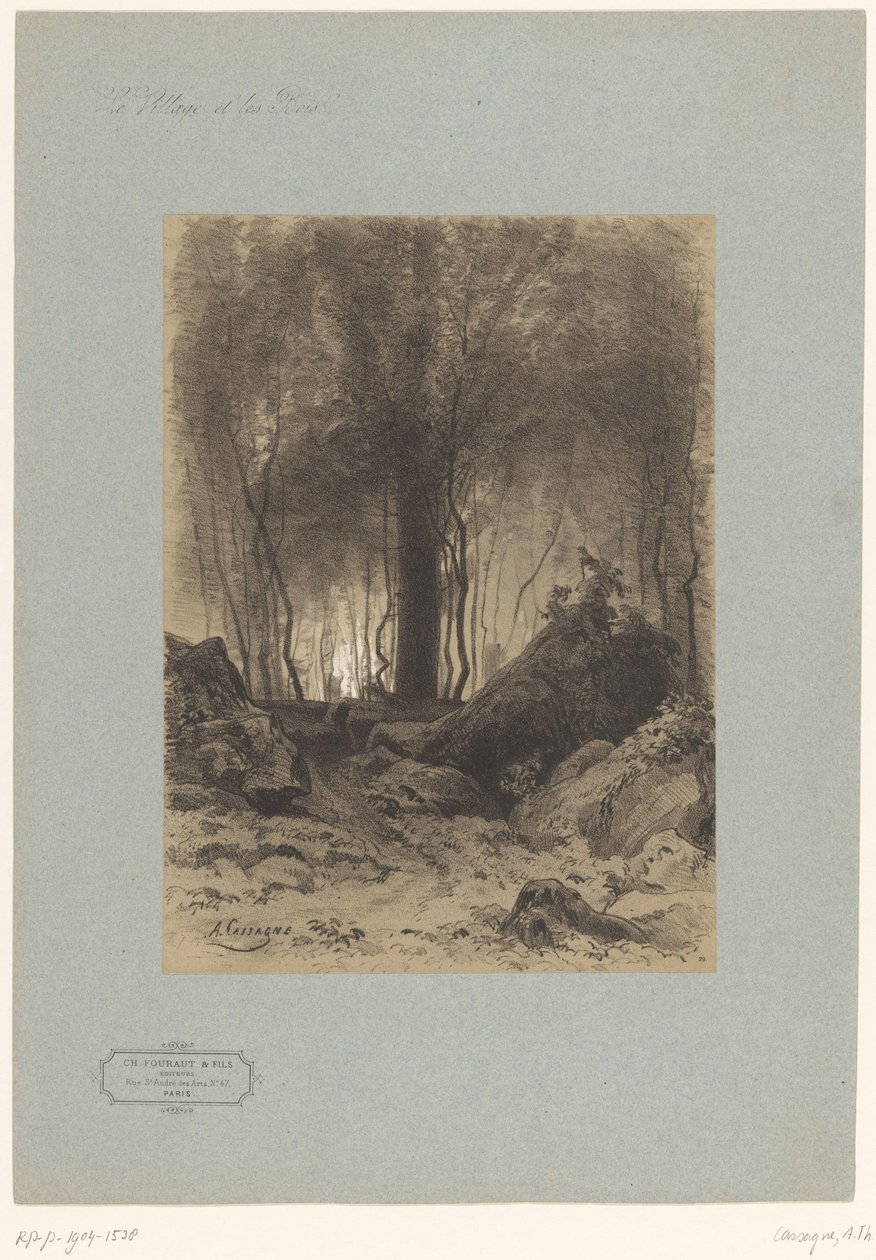 Waldlandschaft mit Felsblöcken von Armand Theophile Cassagne