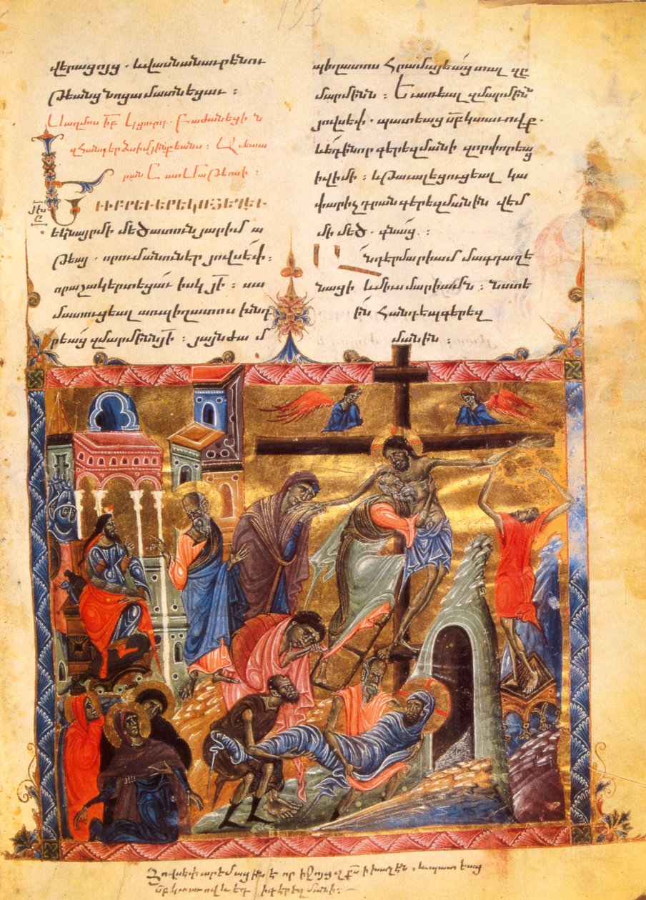 Der Abstieg ins Grab. Die Beerdigung Christi, ca. 1200-99 von Armenian School