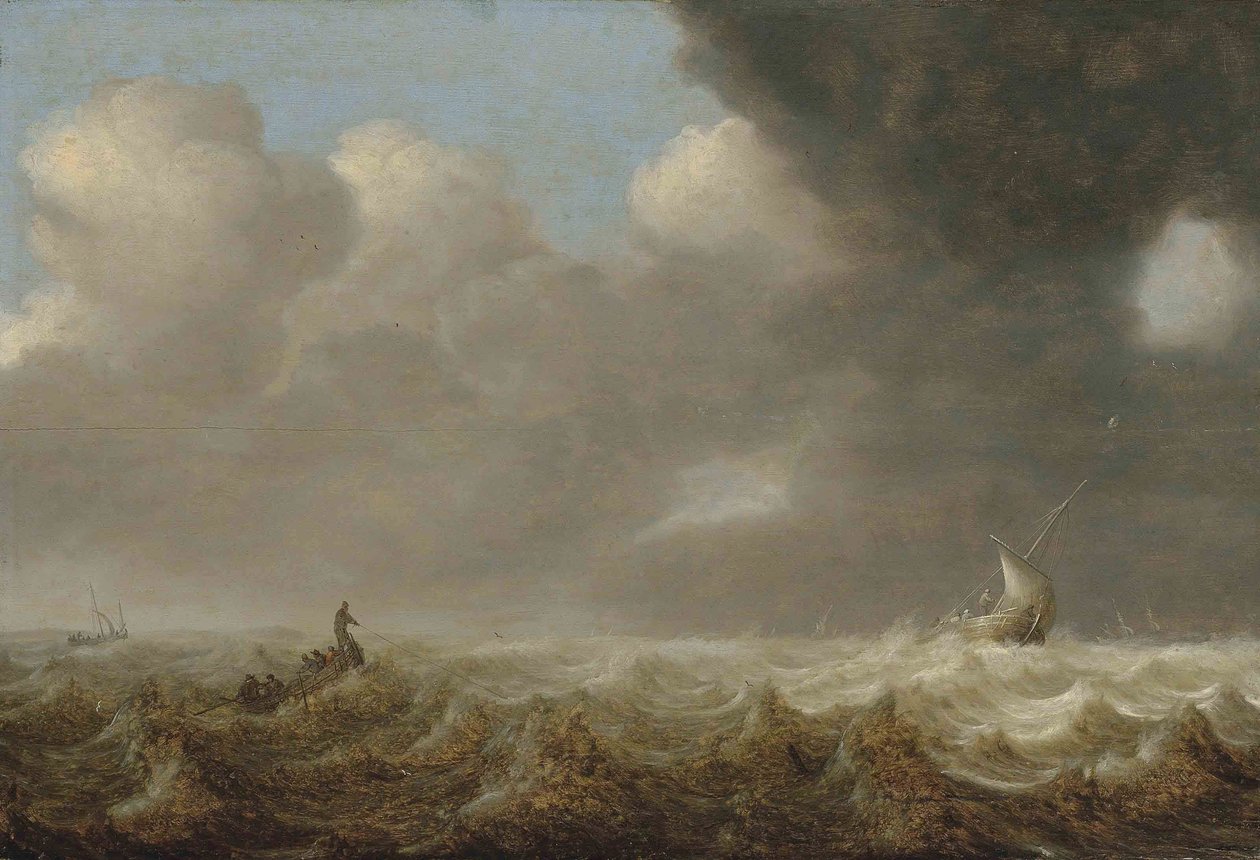 Schiffe in stürmischem Wetter von Arnoldus van Anthonissen