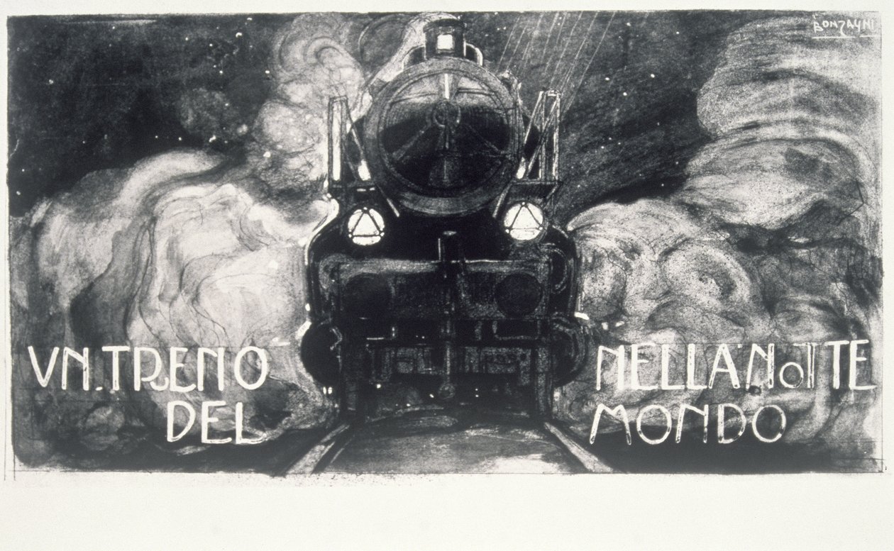 Ein Zug in der Nacht der Welt von Aroldo Bonzagni