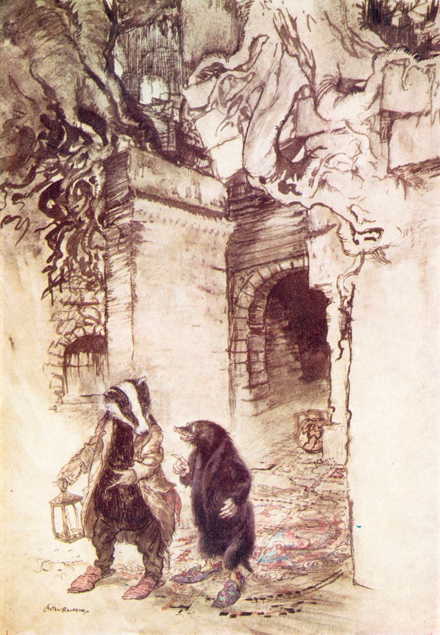 Illustration für Der Wind in den Weiden von Kenneth Grahame von Arthur (after) Rackham