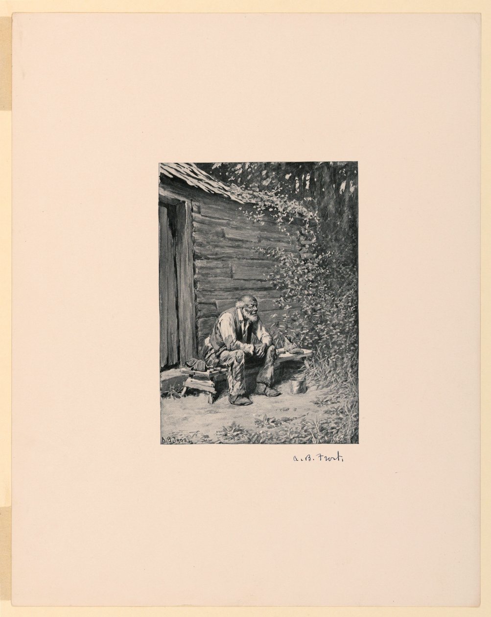 Onkel Remus an der Tür seiner Hütte von Arthur Burdett Frost