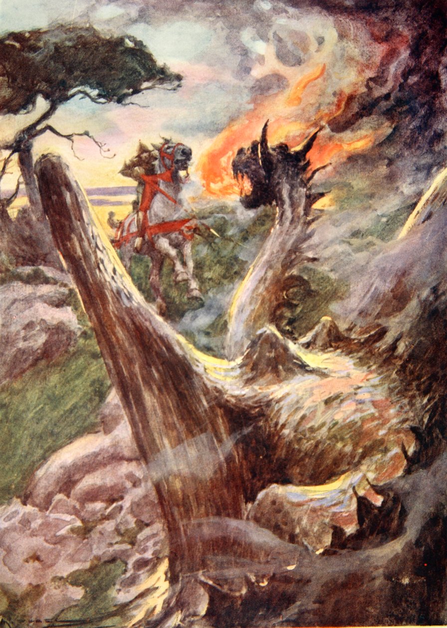 Georg und der Drache, ca. 1925 von Arthur C. (after) Michael