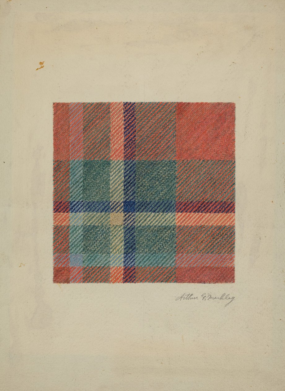 Karierte Wolldecke, ca. 1938 von Arthur G. Merkley
