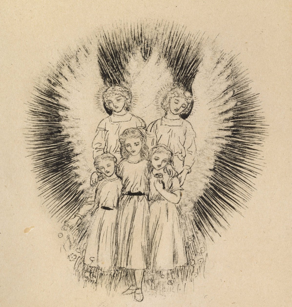 Drei kleine Kinder auf der weiten weiten Erde von Arthur Hughes