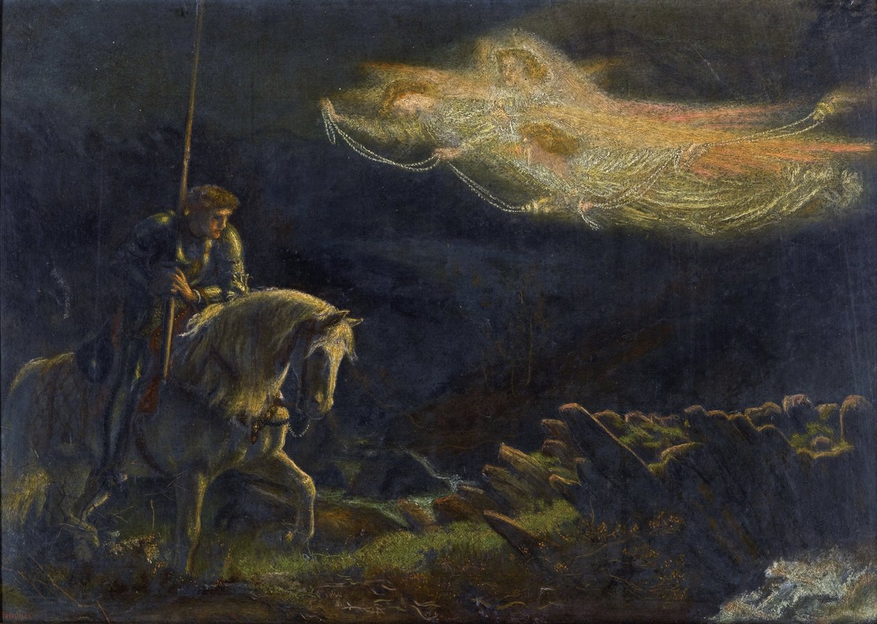 Sir Galahad. Die Suche nach dem Heiligen Gral von Arthur Hughes (1832-1915) von Arthur Hugues