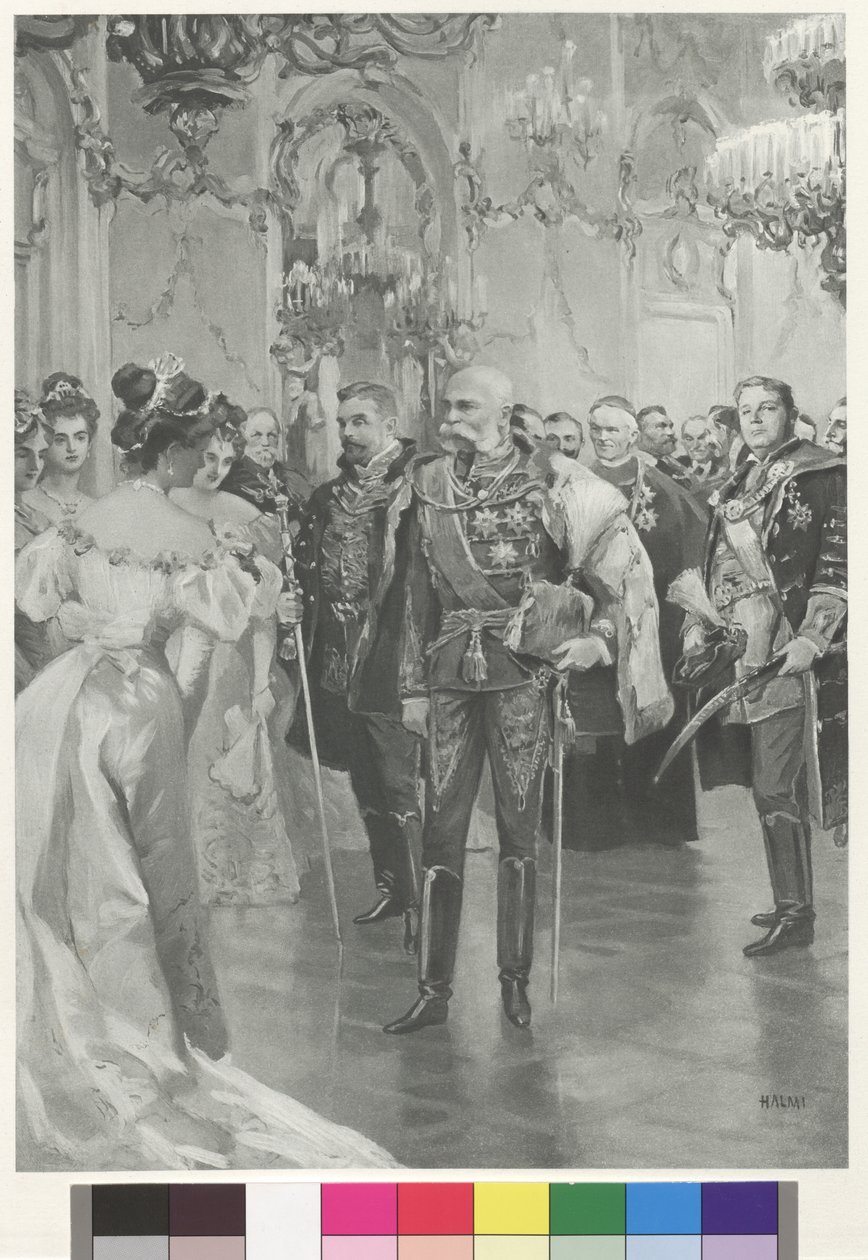 Der Kaiser hält die Sitzreihen vor der Bühne von Arthur Lajos Halmi