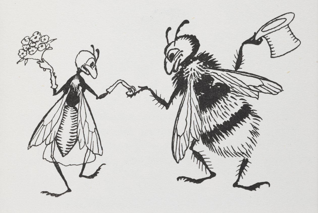 Eine Fliege und eine Biene heiraten von Arthur Rackham