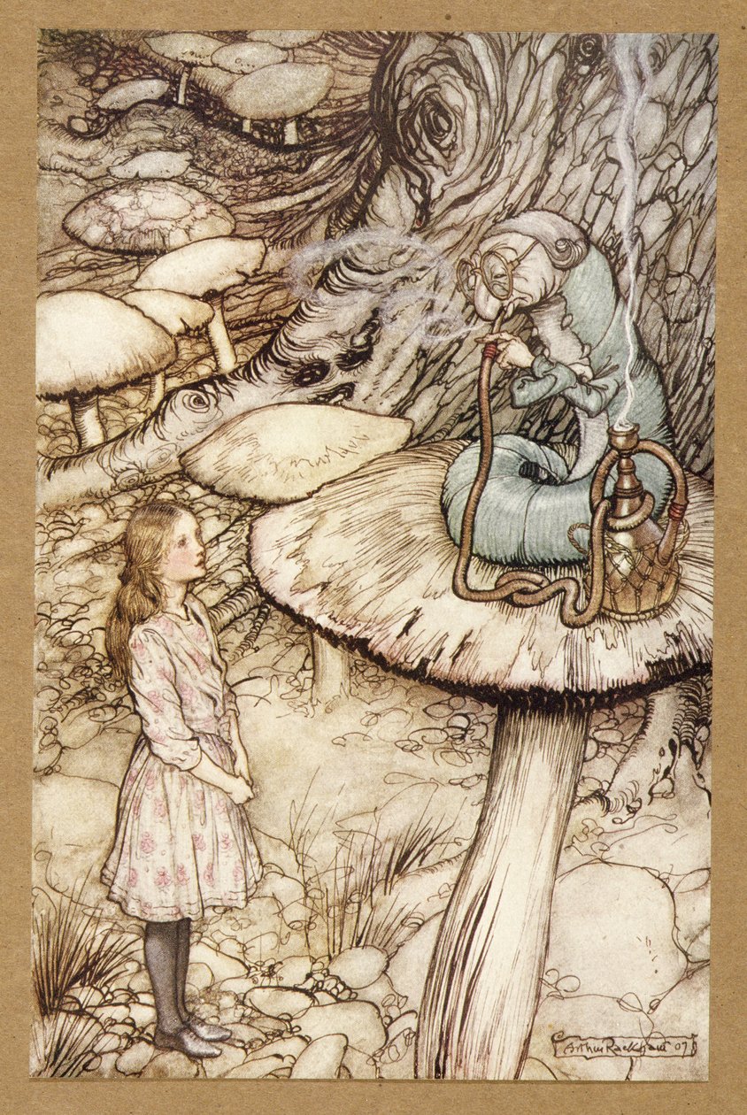 Ratschlag von einer Raupe (aus Alice im Wunderland von Lewis Carroll) von Arthur Rackham