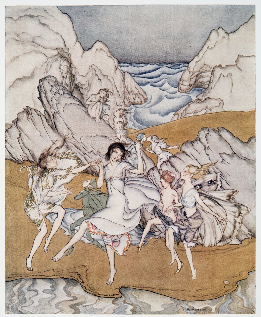 Kommt zu diesen gelben Sanden, Illustration aus William Shakespeares Der Sturm, veröffentlicht 1926 von Arthur Rackham