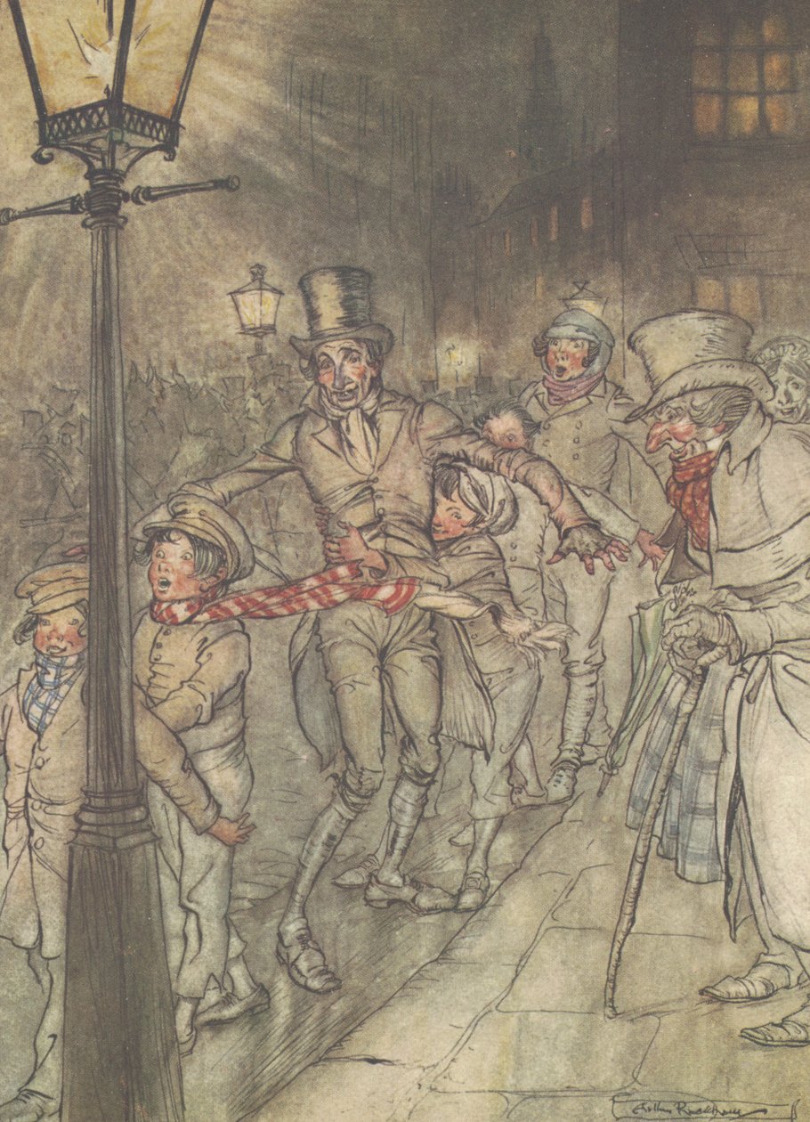 „Eine Rutsche hinunter bei Cornhill“ von Arthur Rackham