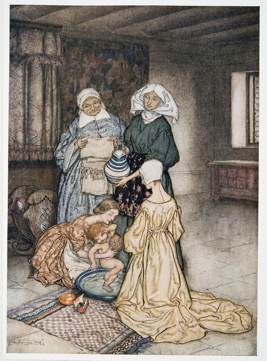 Hatte ich nicht vier oder fünf Frauen, die mich einst betreuten? Illustration aus William Shakespeares Der Sturm, veröffentlicht 1926 von Arthur Rackham
