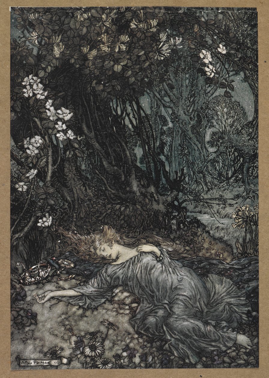 Titania liegt schlafend. Eine Szene aus 