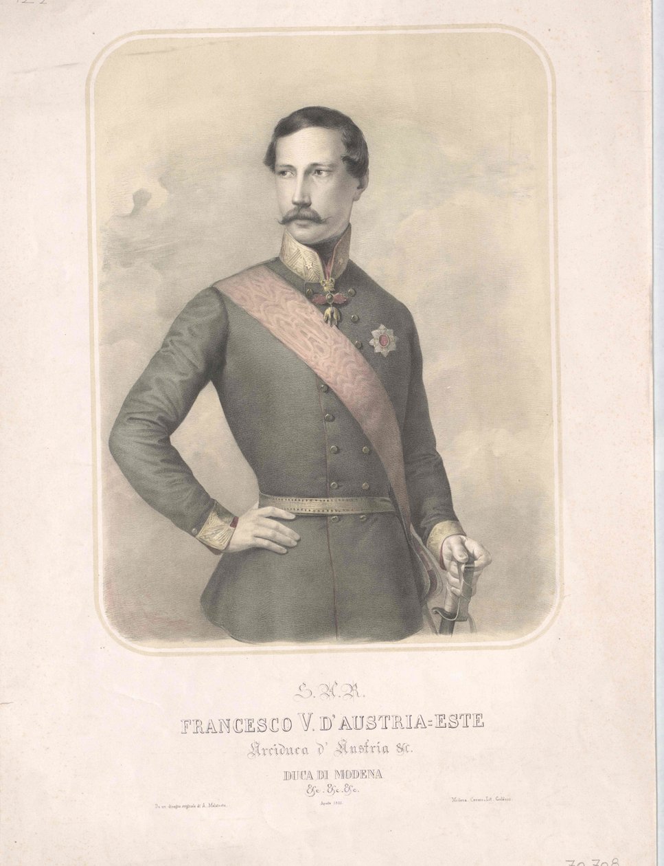 Erzherzog von Österreich-Este Herzog von Modena Franz V von Artist Unknown