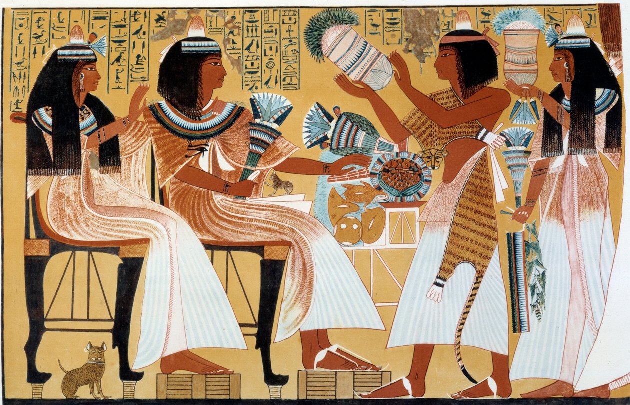 Kunst Ägypten: Ipuy und seine Familie. Faksimile reproduziert aus dem Grab von d