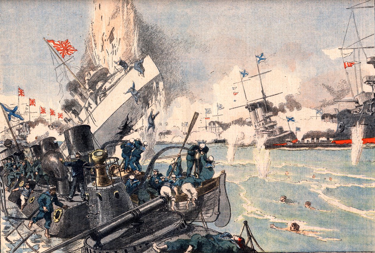 Schlacht von Tsushima, Russisch-Japanischer Krieg - Russisch-Japanischer Krieg: Seeschlacht von Tsushima, "Das kleine Journal" 11/6/1905 von Artist Unknown