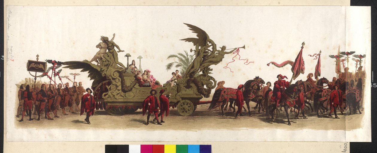 Wagen des Makart-Festzugs (Parade zum Silberjubiläum von Franz Josef und Elisabeth) am 27. April 1879 in Wien von Artist Unknown