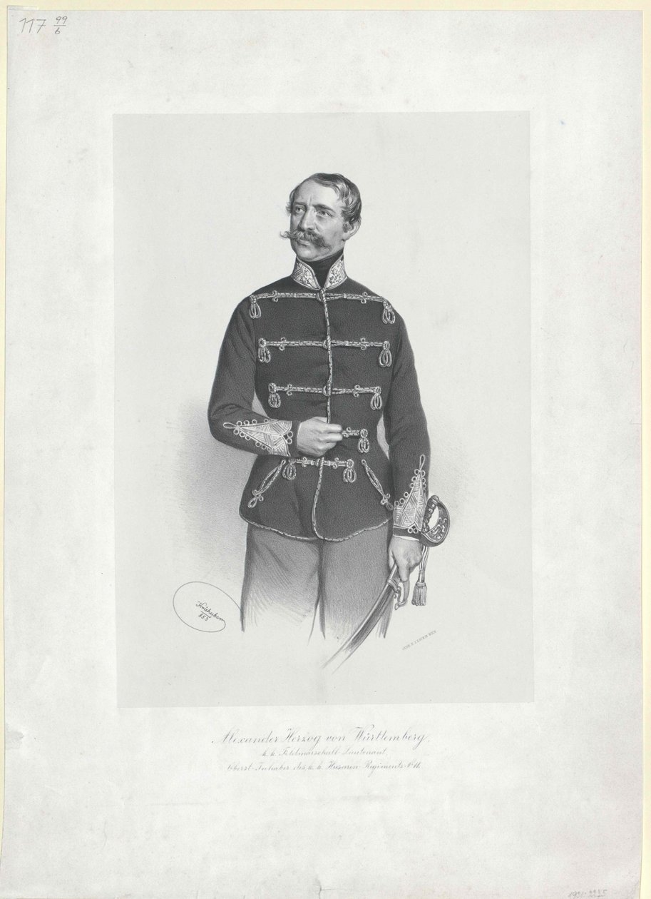 Herzog von Württemberg Alexander von Artist Unknown