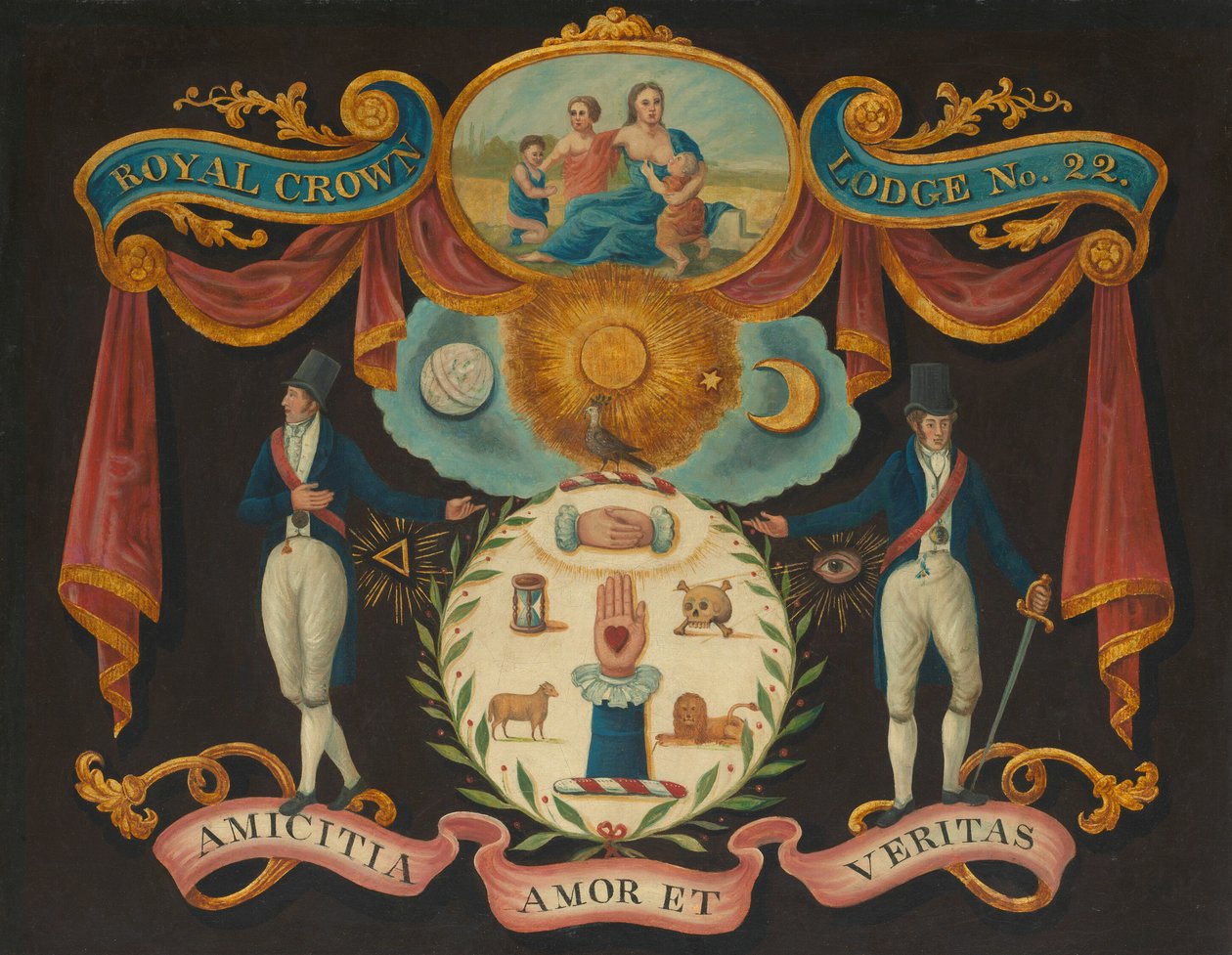 Embleme für Royal Crown Lodge Nr. 22 von Artist Unknown