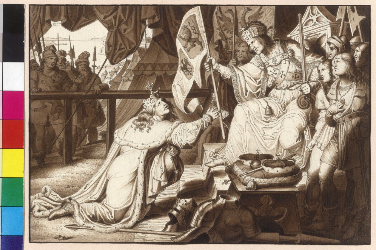 Kaiser Rudolf belehnt König Ottokar mit Böhmen und Mähren von Artist Unknown