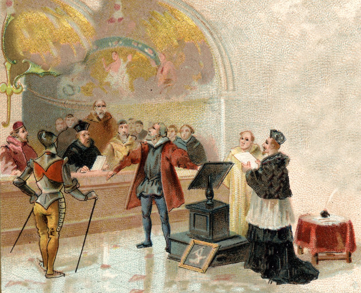 Galilei vor dem Heiligen Offizium im Vatikan im Jahr 1632 von Artist Unknown