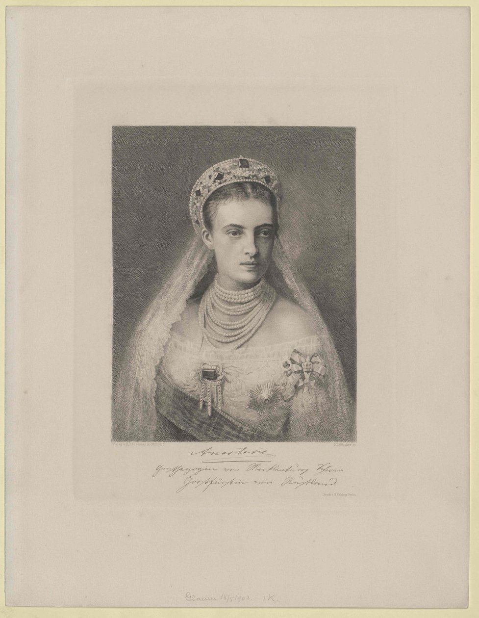 Großherzogin von Russland Anastasia Michailowna von Artist Unknown