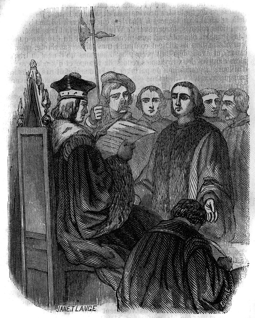 Urteil über Jacques Coeur, einen französischen Geschäftsmann, der 1451 wegen Verfehlungen verhaftet, zu Gefängnis verurteilt und dessen Eigentum konfisziert wurde von Artist Unknown
