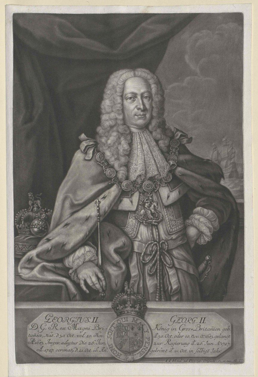 König von England, Kurfürst von Hannover Georg II von Artist Unknown