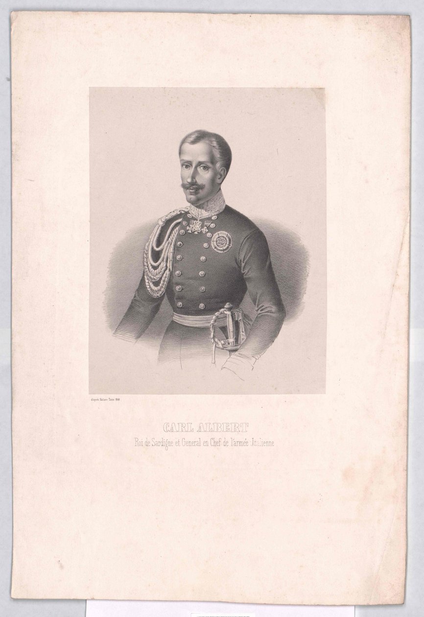 König von Sardinien Karl Albert von Artist Unknown