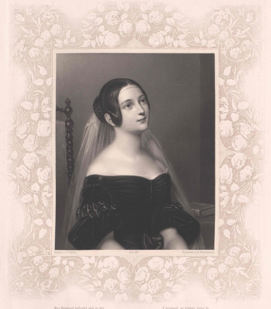 Louise Baronin von Neubeck (Druck) von Artist Unknown