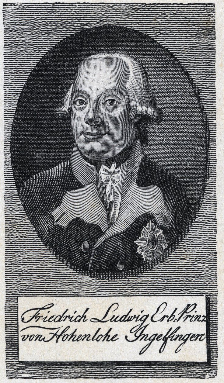 Porträt von Frederic-Louis von Hohenlohe-Ingelfingen von Artist Unknown