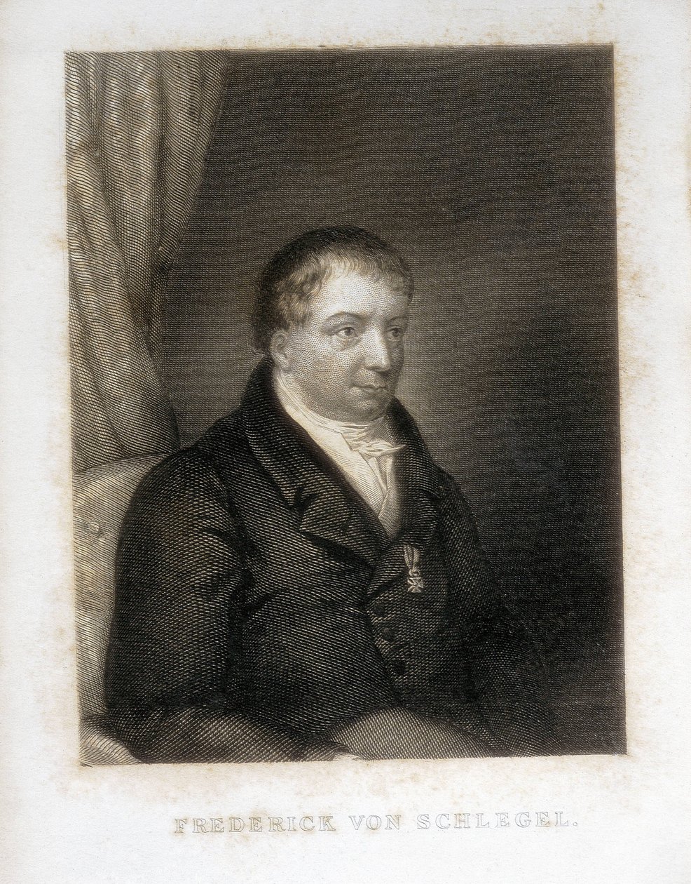 SCHLEGEL, Friedrich von (1772-1829). Deutscher Dichter, Kritiker und Gelehrter. Kritischer Führer der deutschen Romantik. Gravur. von Artist Unknown