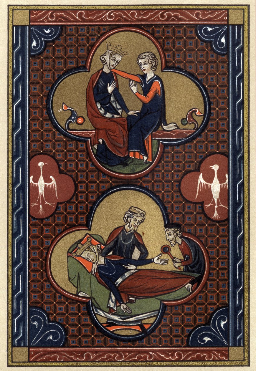 Die Birnenromanze. Geschichte von Cliges und Fenice. Bestrafung von Fenice (Druck) von Artist Unknown