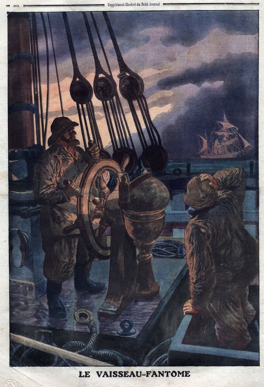 Das Geisterschiff: Das amerikanische Schiff Narragansett traf das alte französische Schlachtschiff Richelieu, das wir für sinkend hielten von Artist Unknown