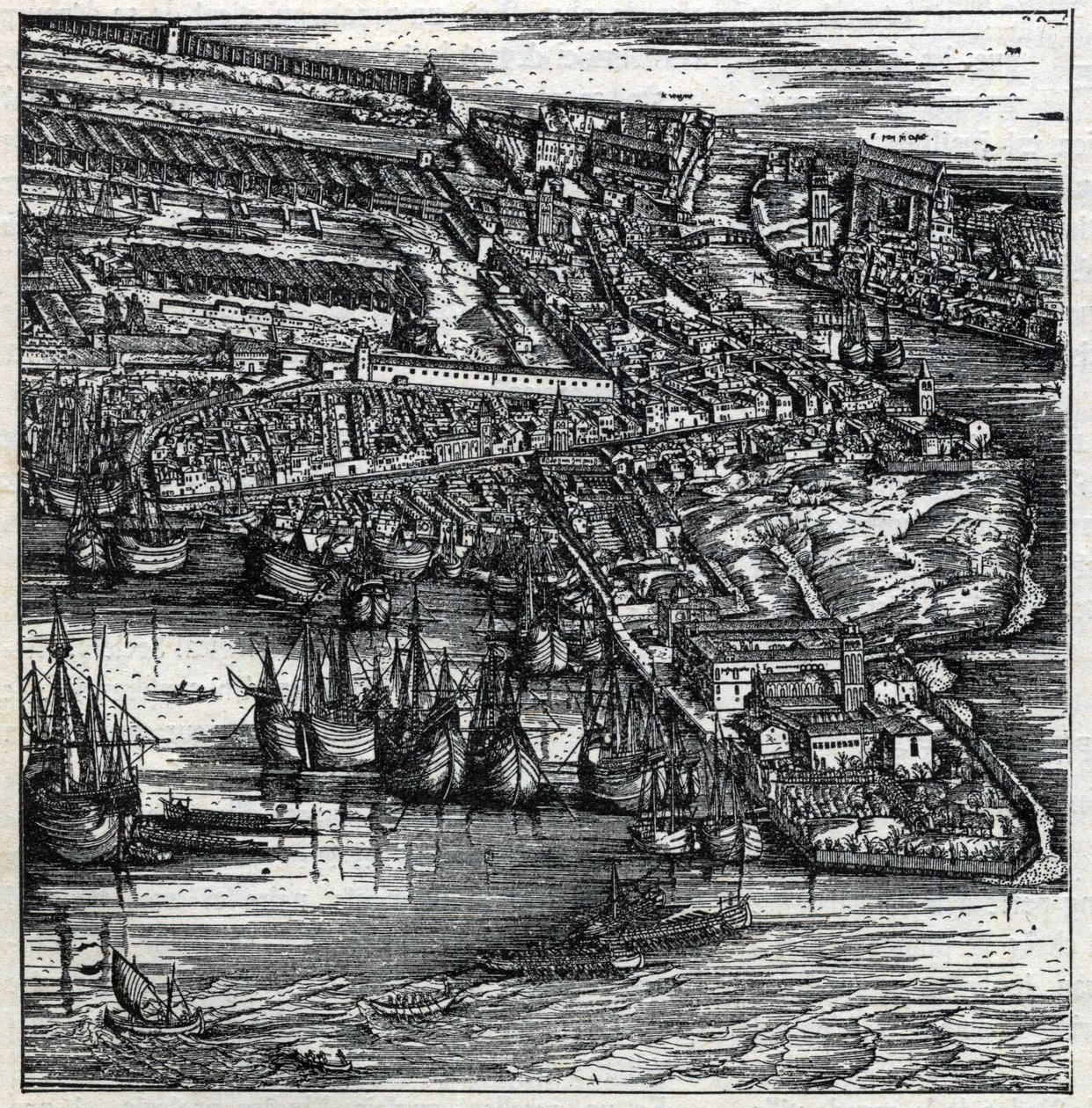 Der Hafen von Venedig im 16. Jahrhundert (Stich) von Artist Unknown